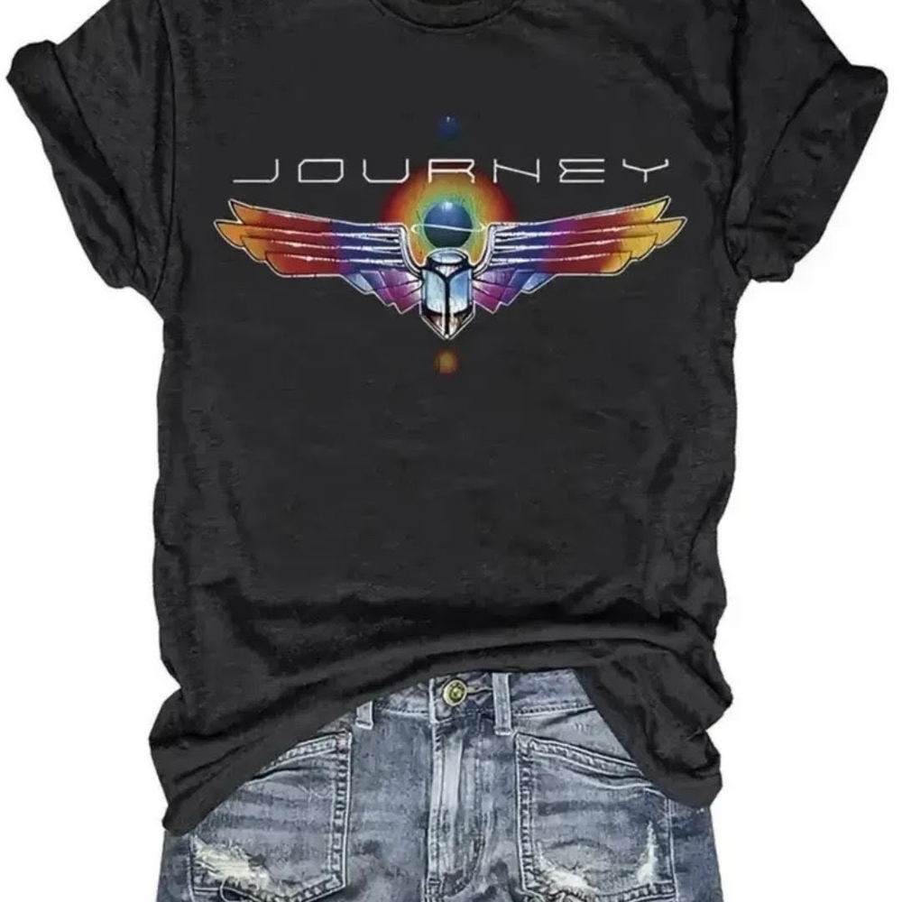 Journey Band - Women's Black Graphic Tee
